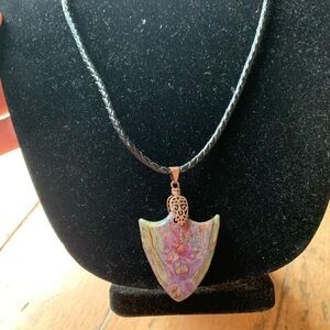 Handmade wooden pendant necklace. Unisex